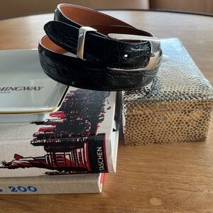 Luxury Exotic Alligator Belt by J.W. Cooper – Sterling Silver Buckle (30)